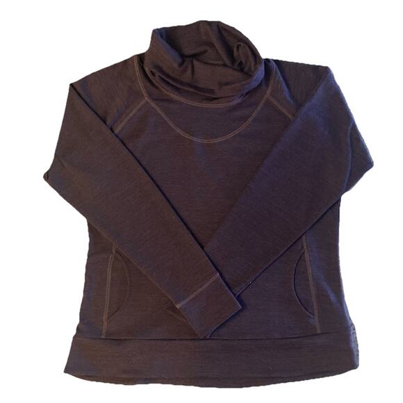 Kuhl Lea Pullover Cowl Neck Kangaroo Pocket Knit Burgandy Outdoors Women’s XL - Picture 2 of 14